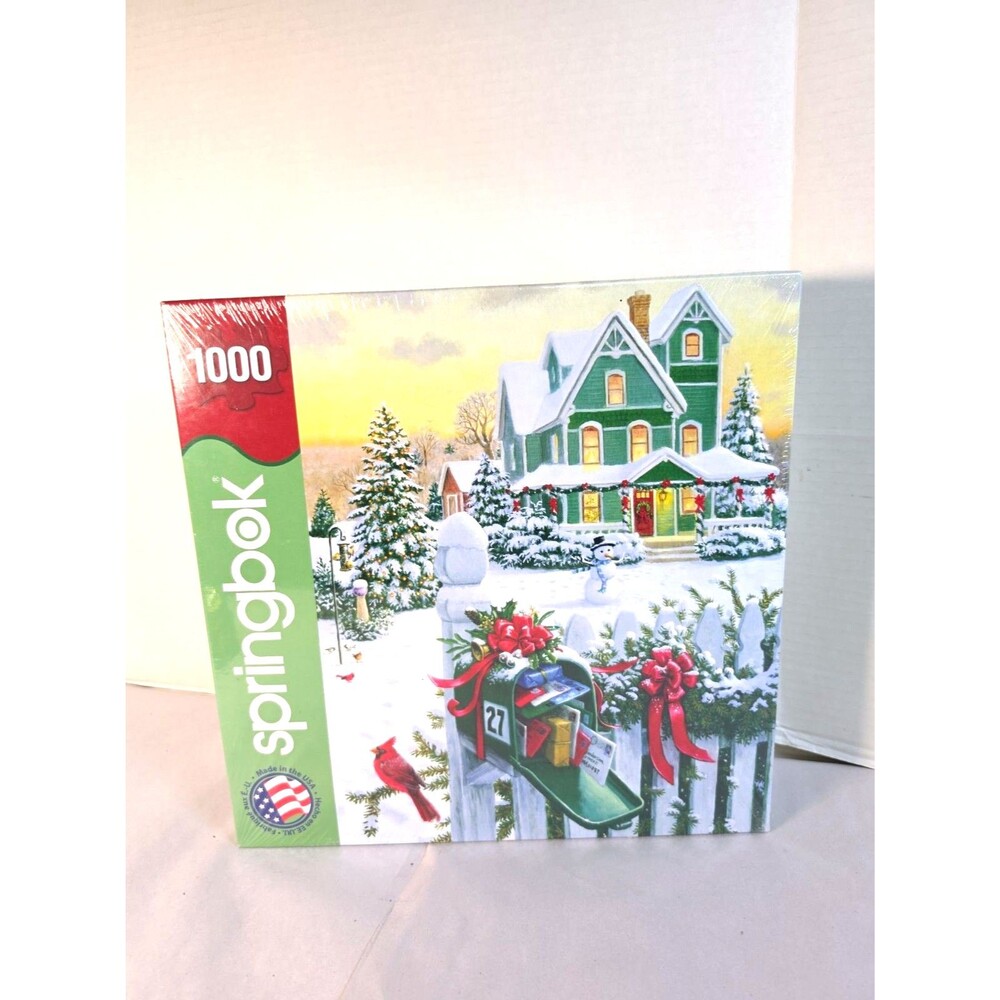 New Sealed Springbok 1000pc Christmas Puzzle "Holiday Mail"